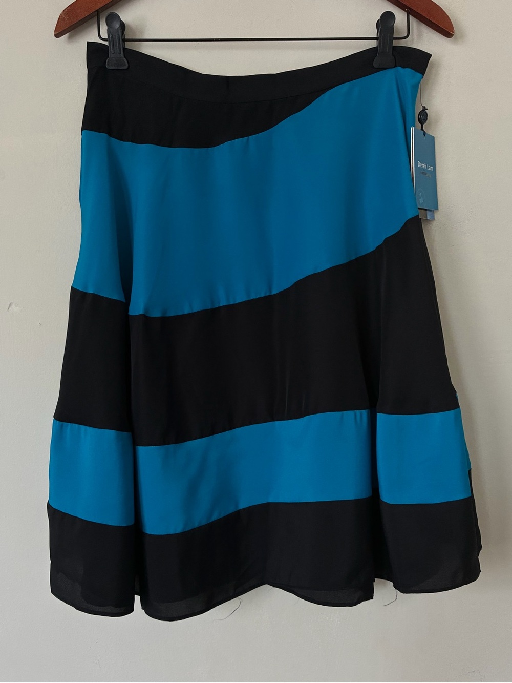Derek Lam DesigNation Rio De Janeiro Colorblock Skirt Atlantic Black Blue 8